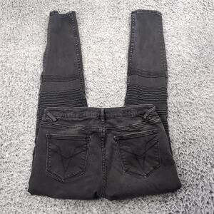 Vigoss Jeans Womens 29 Black Dark Wash Denim Chelsea Skinny Distressed Stretch